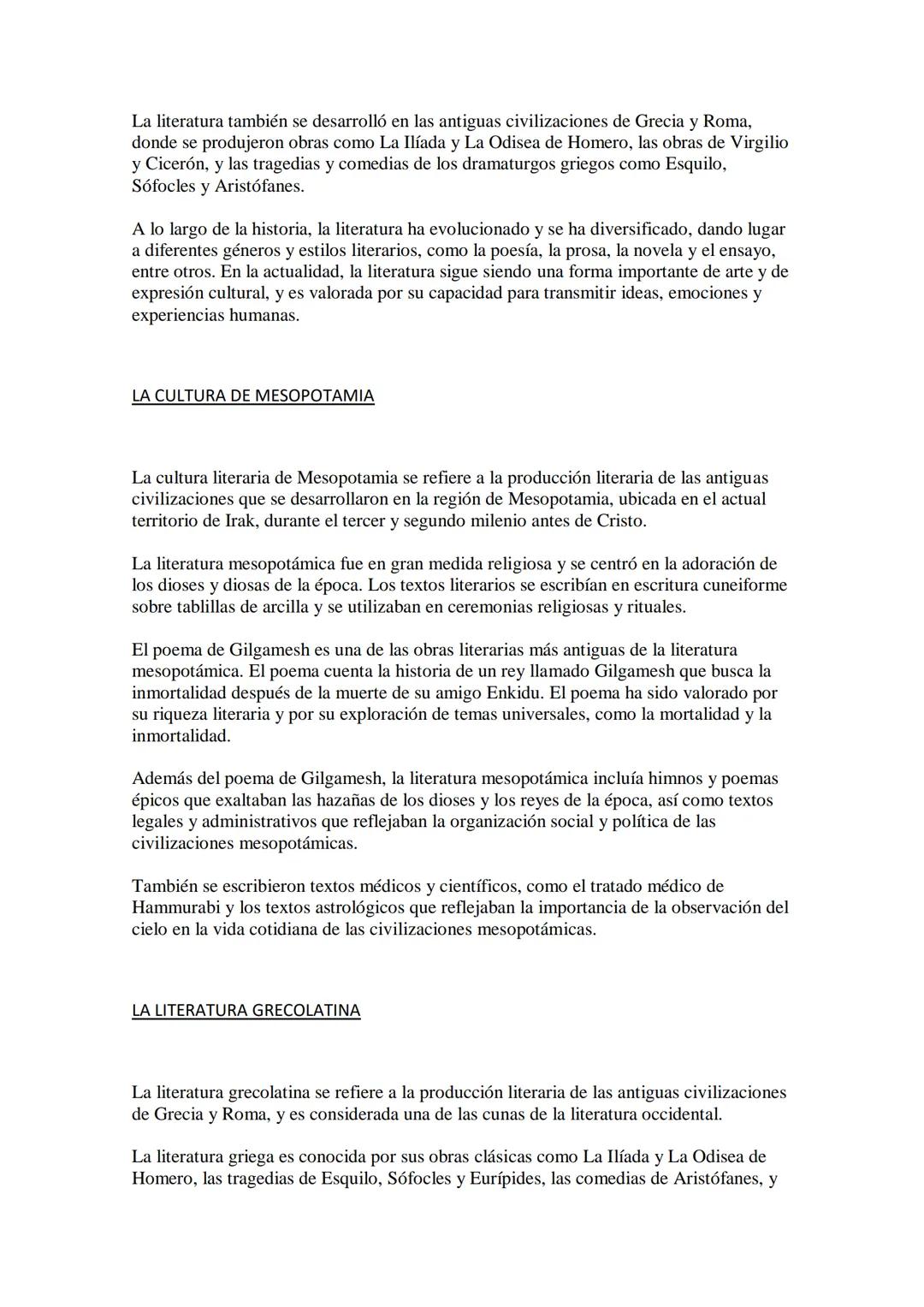 # LITERATURA ANTIGUA

La literatura antigua se refiere a la literatura producida en las culturas y sociedades
antiguas del mundo, como la li