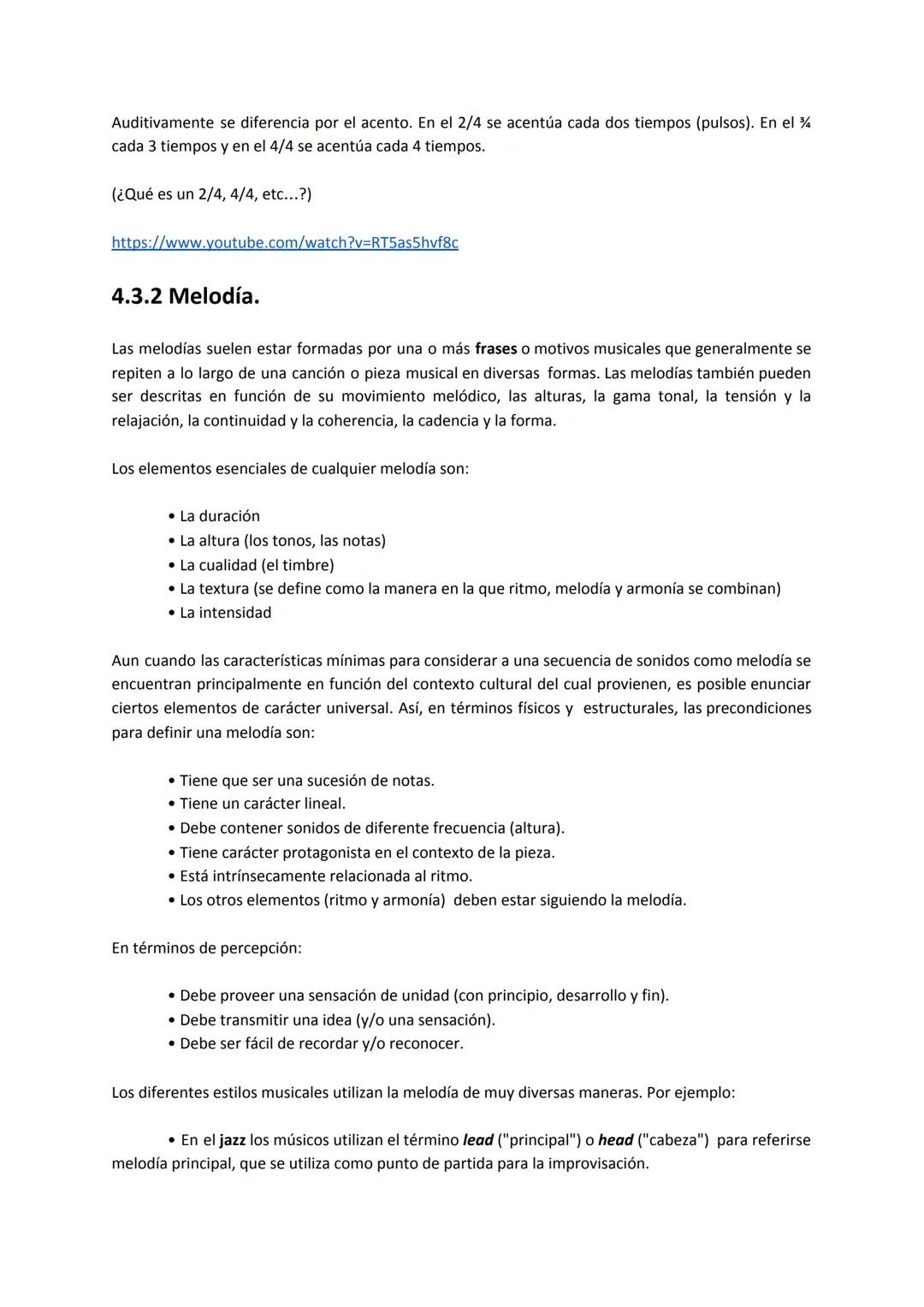 Unidad de trabajo 4
Lenguaje musical
4.1 El sonido: Física, percepción, música.
4.2 Cualidades del sonido.
4.3 Elementos del lenguaje musica