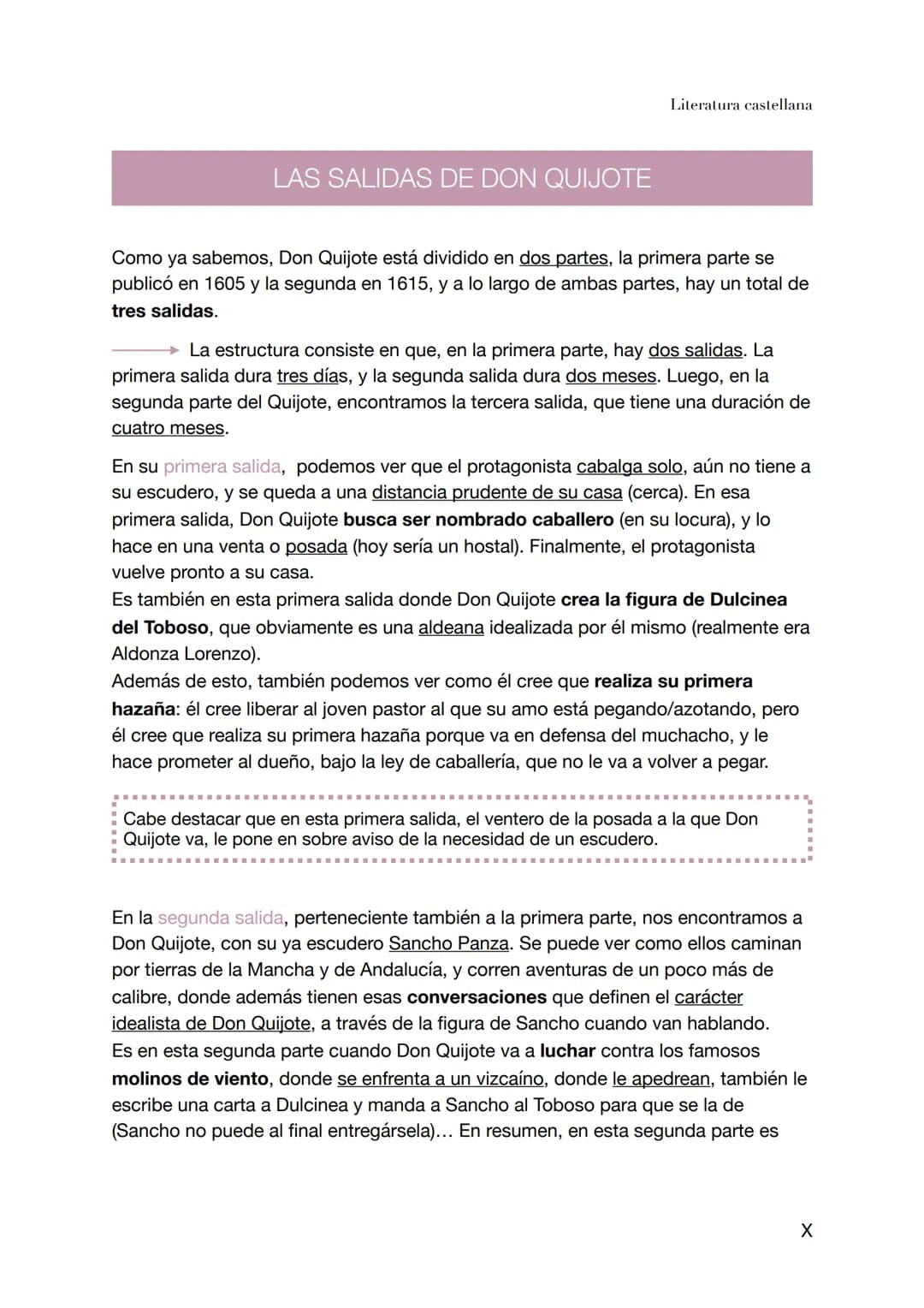 Don Quijote de la Mancha CONTEXTO HISTÓRICO
Literatura castellana
La primera parte de Don Quijote se publica en 1605, con lo cual estamos en