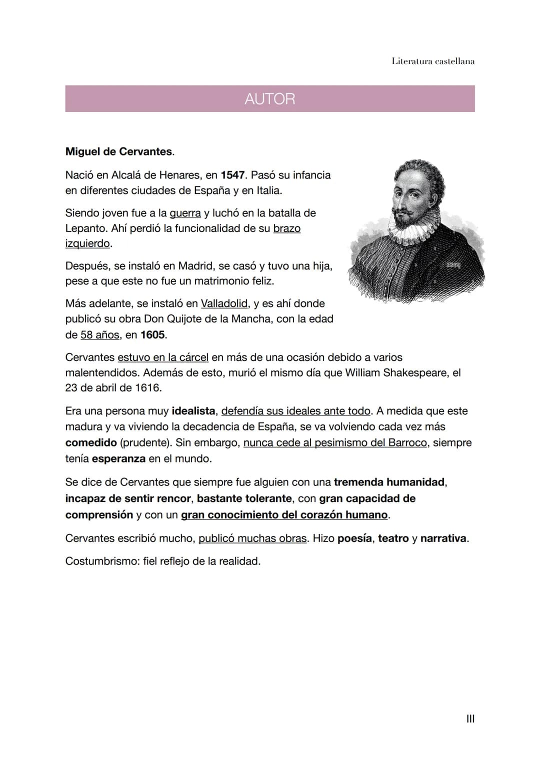 Don Quijote de la Mancha CONTEXTO HISTÓRICO
Literatura castellana
La primera parte de Don Quijote se publica en 1605, con lo cual estamos en