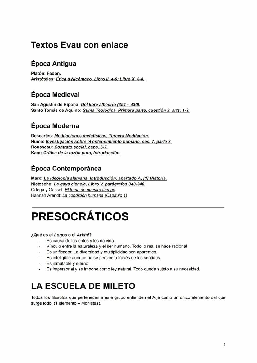 Textos Evau con enlace
Época Antigua
Platón: Fedón.
Aristóteles: Ética a Nicómaco, Libro II, 4-6; Libro X, 6-8.
Época Medieval
San Agustín d