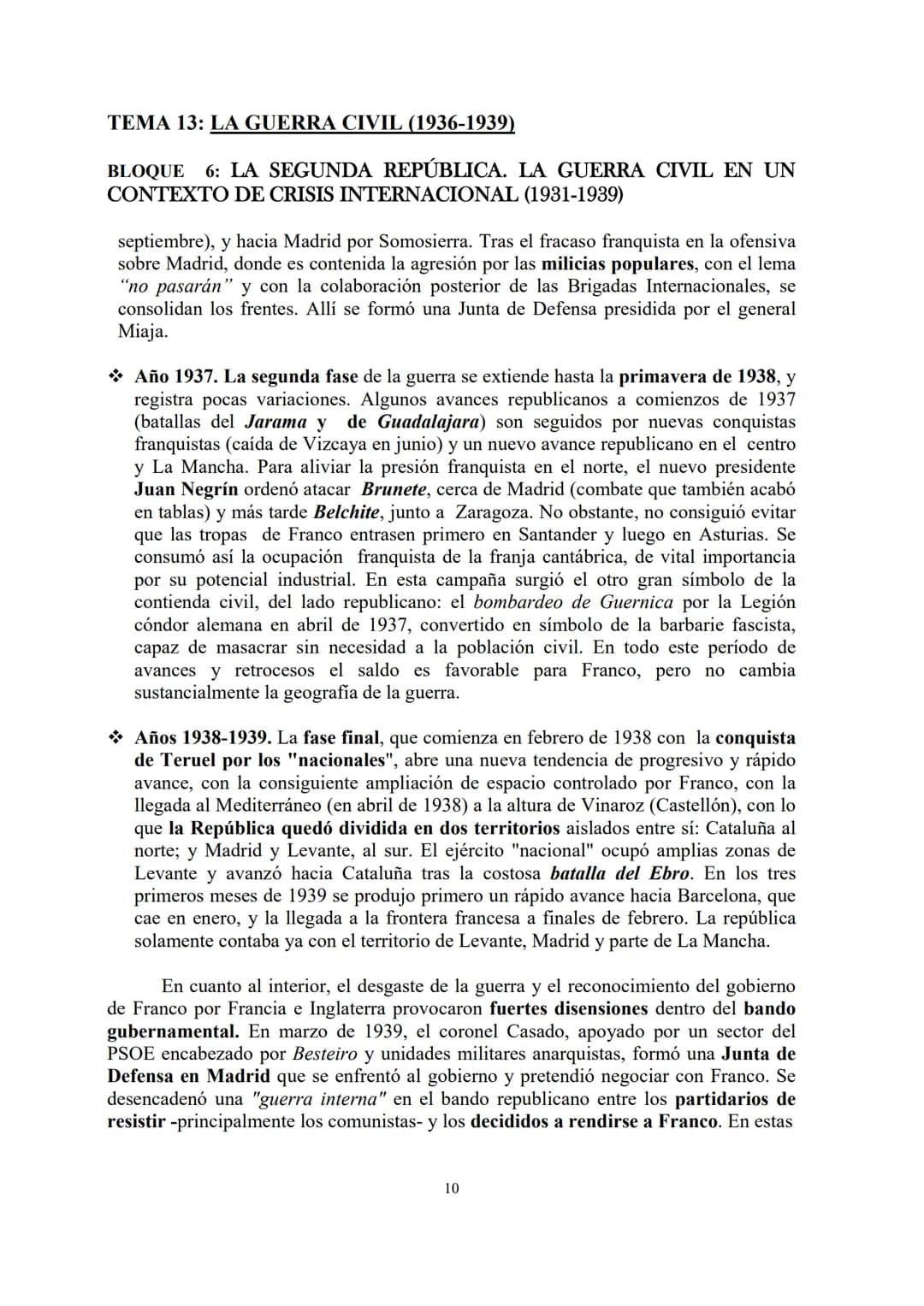 TEMA 13: LA GUERRA CIVIL (1936-1939)
BLOQUE 6: LA SEGUNDA REPÚBLICA. LA GUERRA CIVIL EN UN
CONTEXTO DE CRISIS INTERNACIONAL (1931-1939)
TEMA