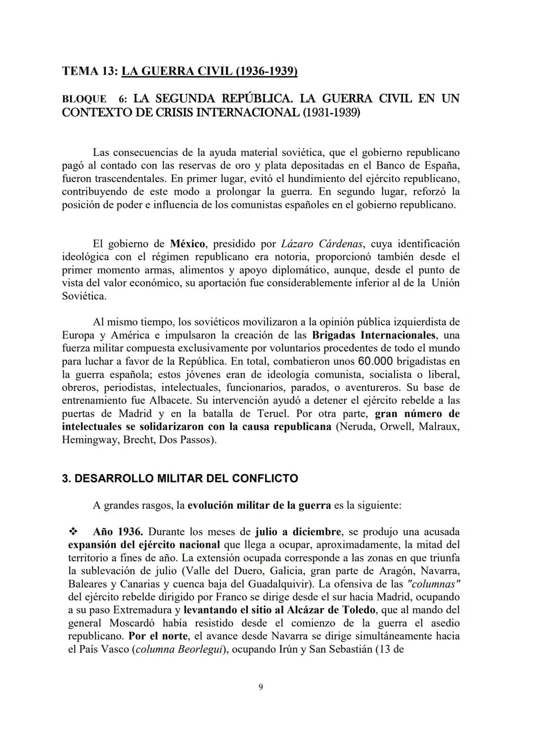 TEMA 13: LA GUERRA CIVIL (1936-1939)
BLOQUE 6: LA SEGUNDA REPÚBLICA. LA GUERRA CIVIL EN UN
CONTEXTO DE CRISIS INTERNACIONAL (1931-1939)
TEMA