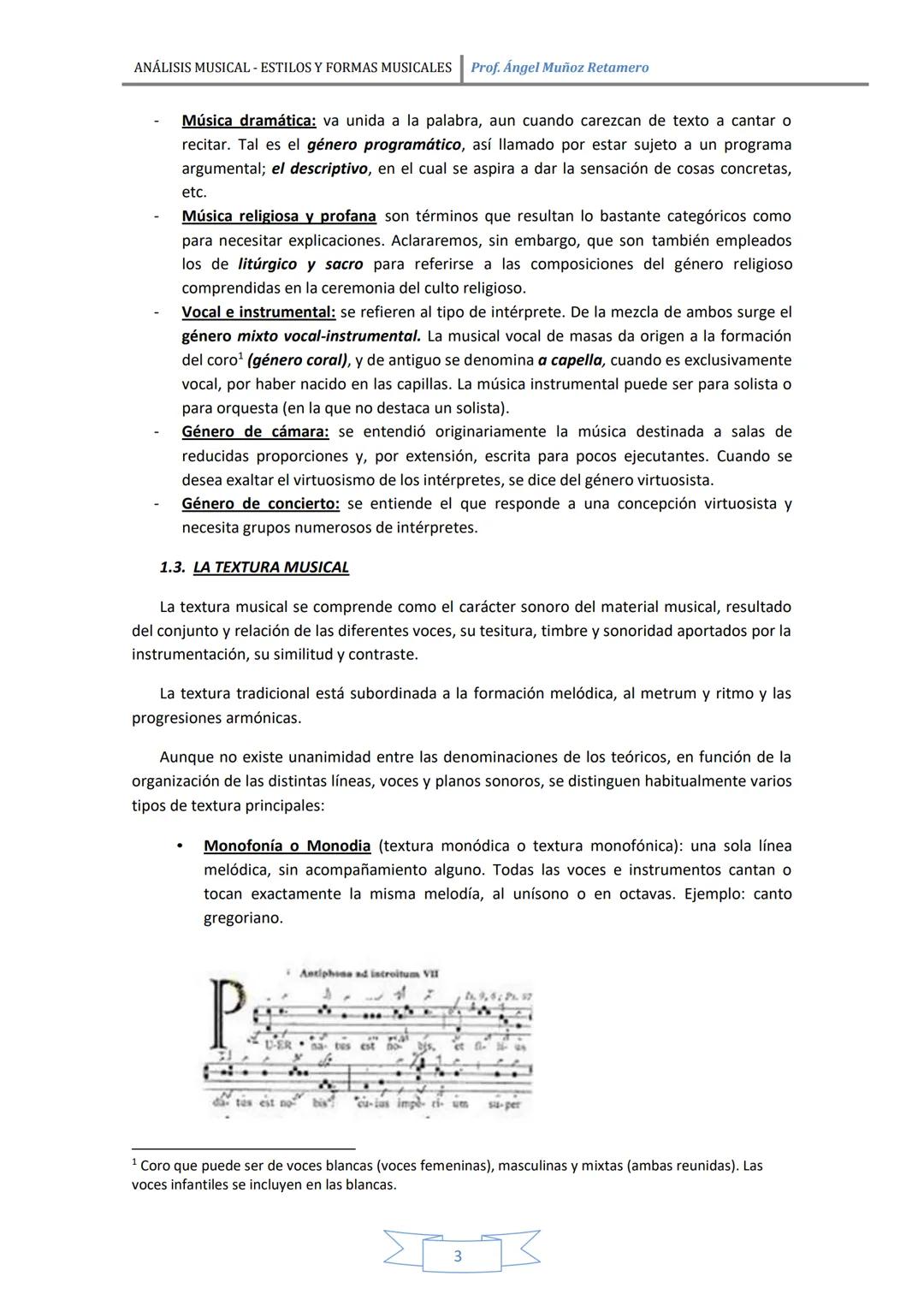 ANÁLISIS MUSICAL - ESTILOS Y FORMAS MUSICALES Prof. Ángel Muñoz Retamero
CAPÍTULO 1: CONCEPTOS GENERALES
EL ANÁLISIS...
LOS GÉNEROS MUSICALE