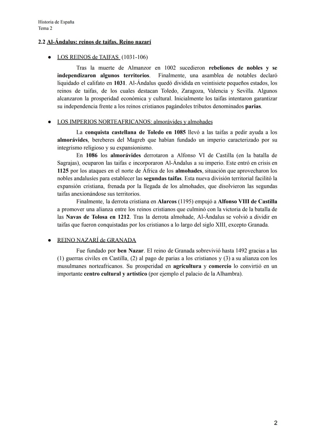 # Historia de España
Tema 2

Apuntes Historia de España
Tema 2: La Edad Media: tres culturas y un mapa político en constante cambio (711-147