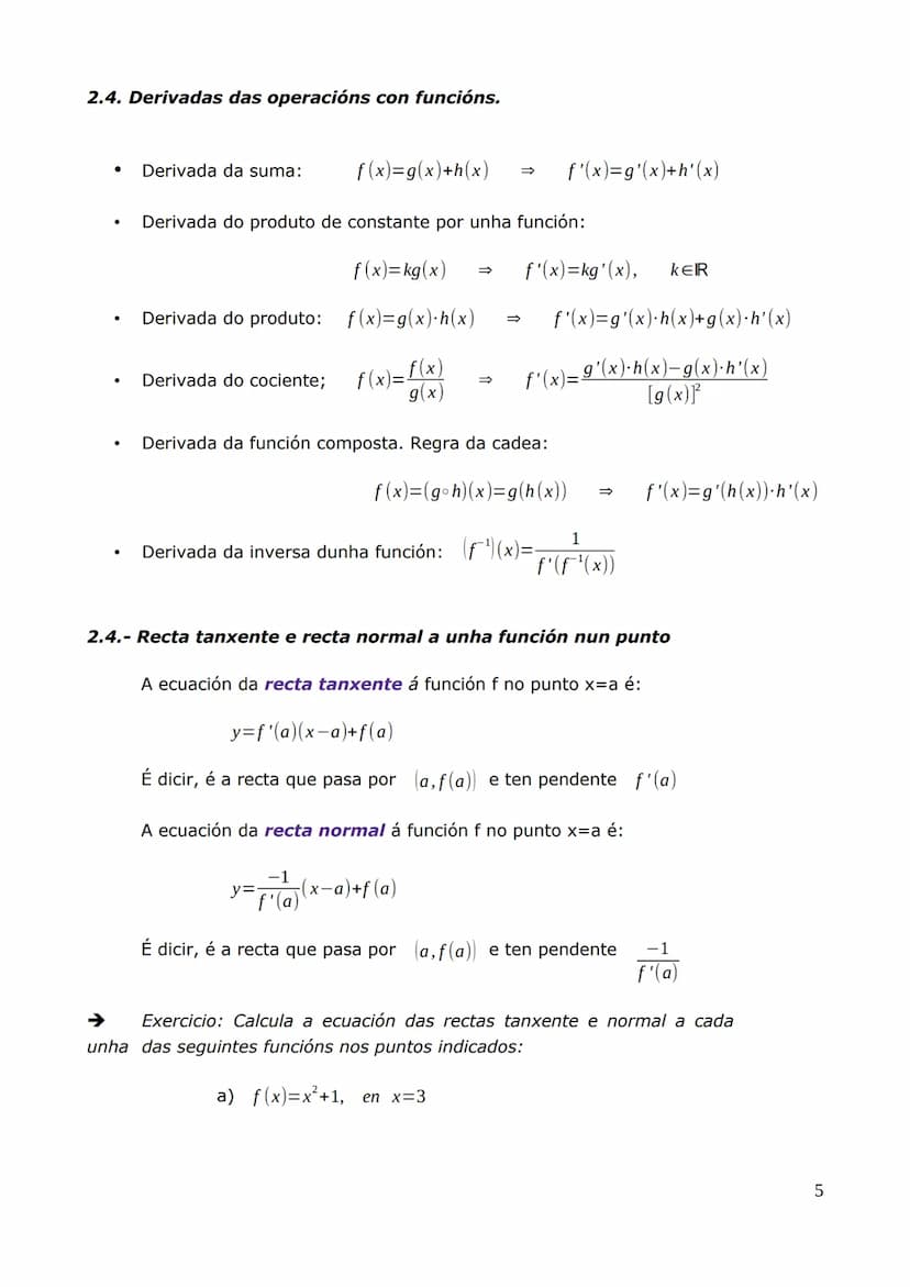 Unidade 2 Derivada dunha función.
2.1.- Definición de derivada dunha función nun punto.
Dada unha función f, a taxa de variación media de f 
