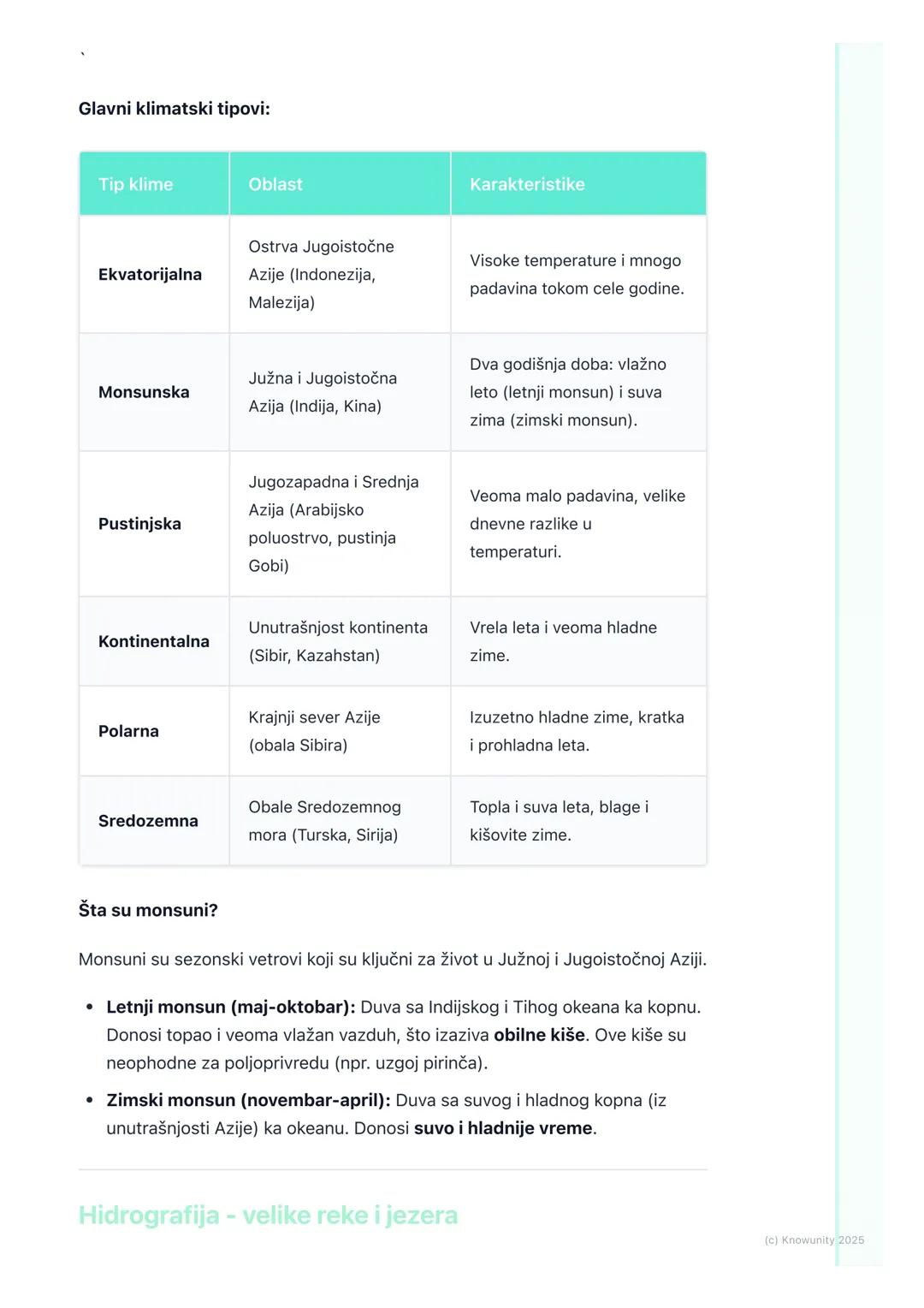 # Prirodne odlike Azije (reljef,
klima, hidrografija, biljni i
životinjski svet)

Prirodne odlike Azije - opšti pregled

Azija je najveći i 