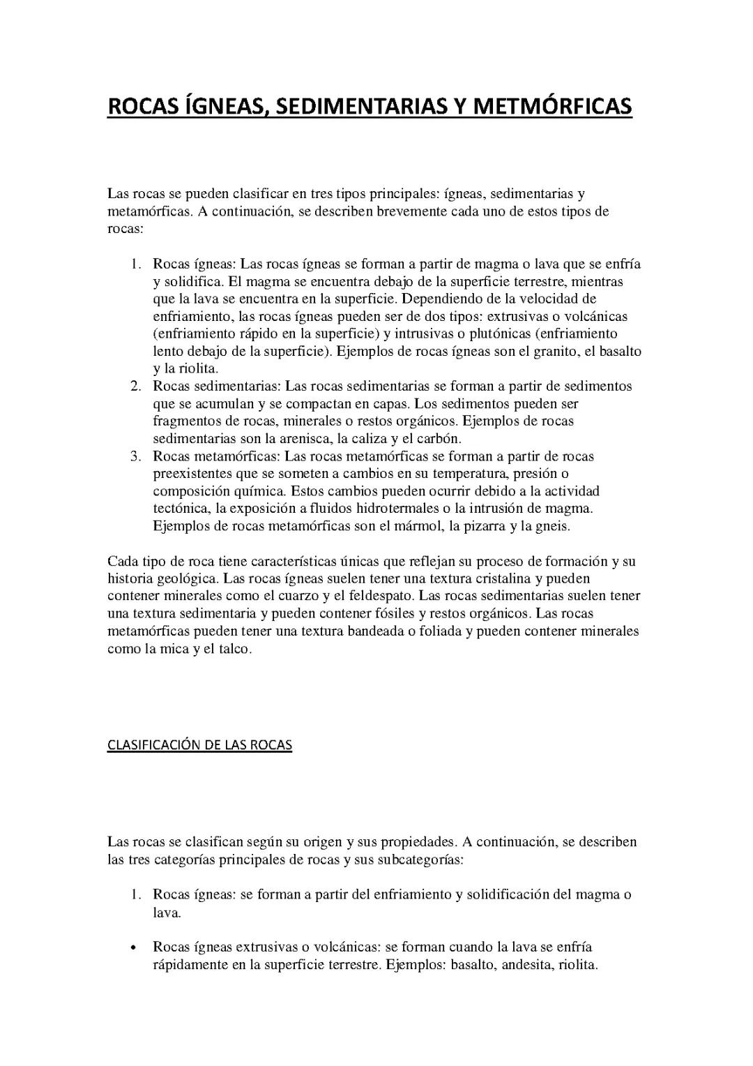 Tipos de Rocas Ígneas y sus Características