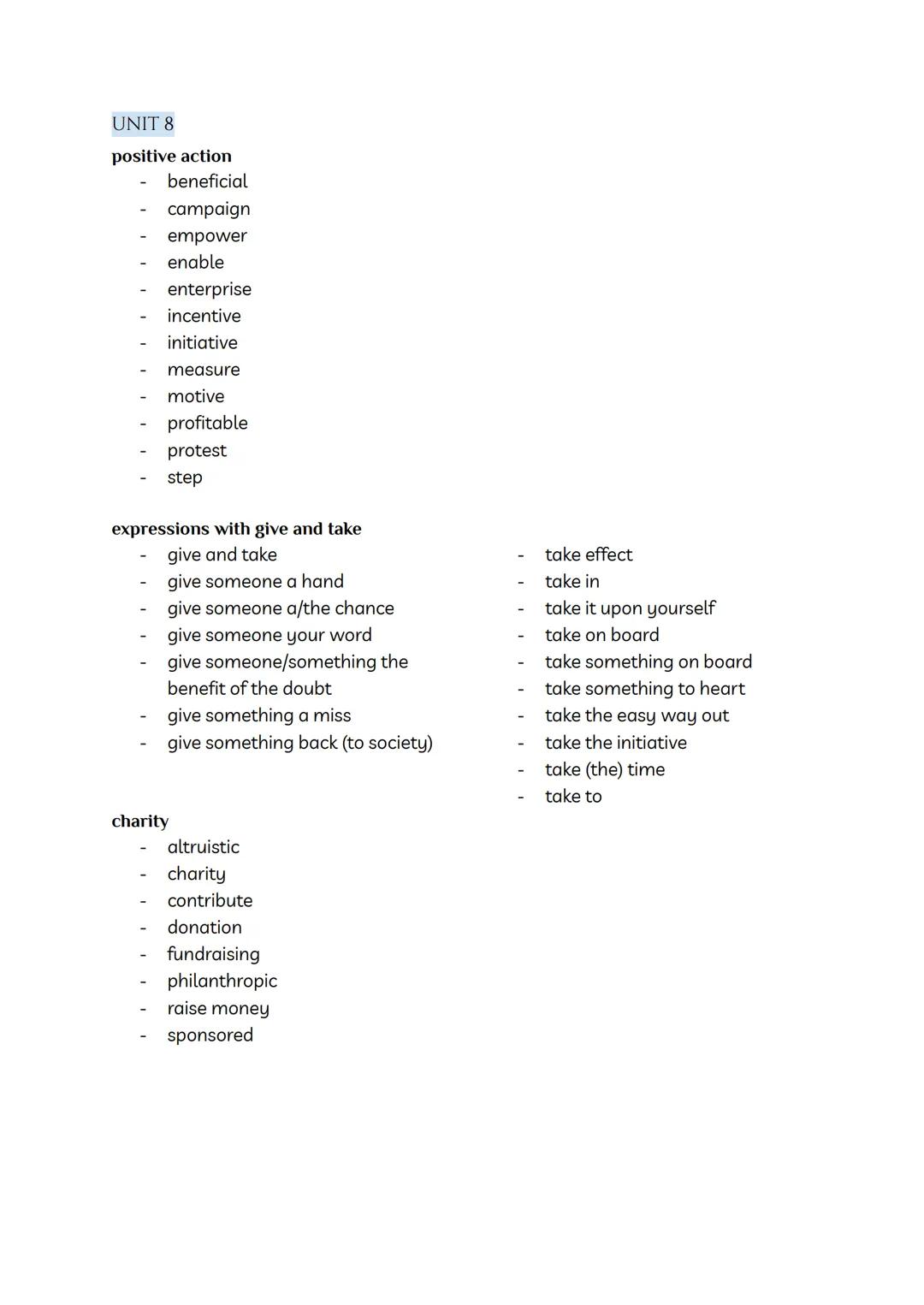 # VOCABULARY

UNIT 5

Getting meaning across

- convey transmitir - express a thought so that it is understood by other people
- drone on ha