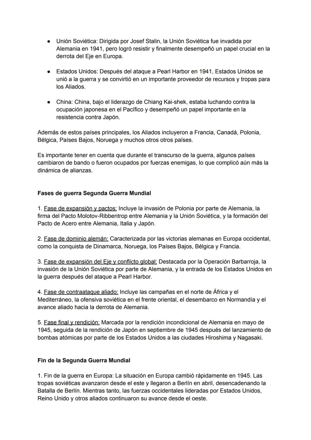 Contexto histórico Segunda Guerra Mundial:
La Segunda Guerra Mundial fue un conflicto armado que tuvo lugar entre 1939 y 1945, y se
desarrol