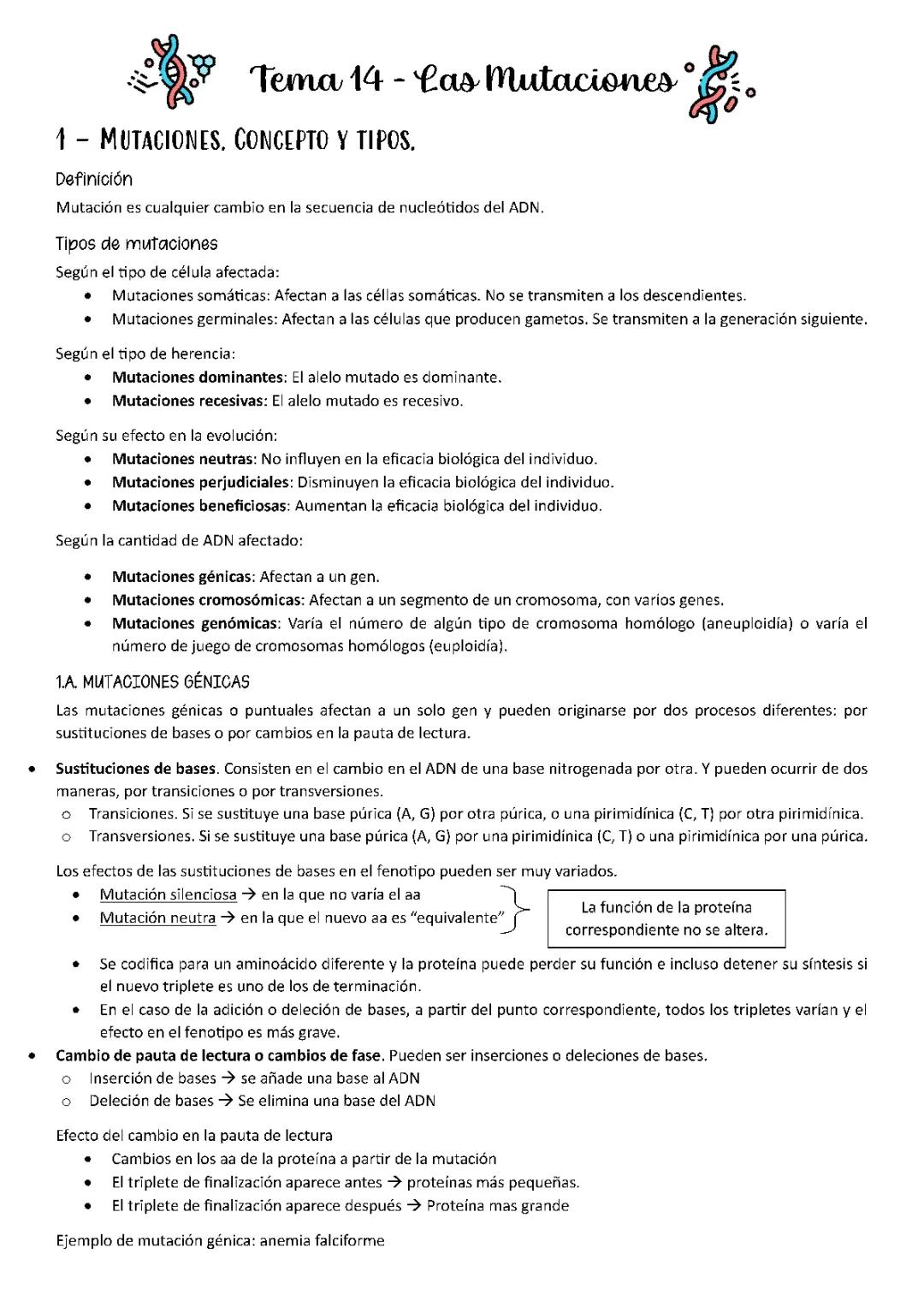 Descubre los Tipos de Mutaciones Génicas: Ejemplos y Causas