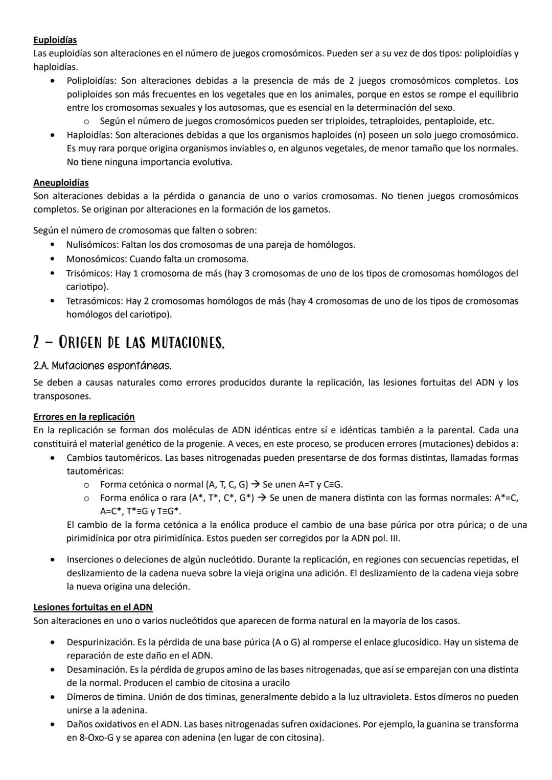 ●
●
1- MUTACIONES, CONCEPTO Y TIPOS.
Definición
Mutación es cualquier cambio en la secuencia de nucleótidos del ADN.
Según el tipo de herenc