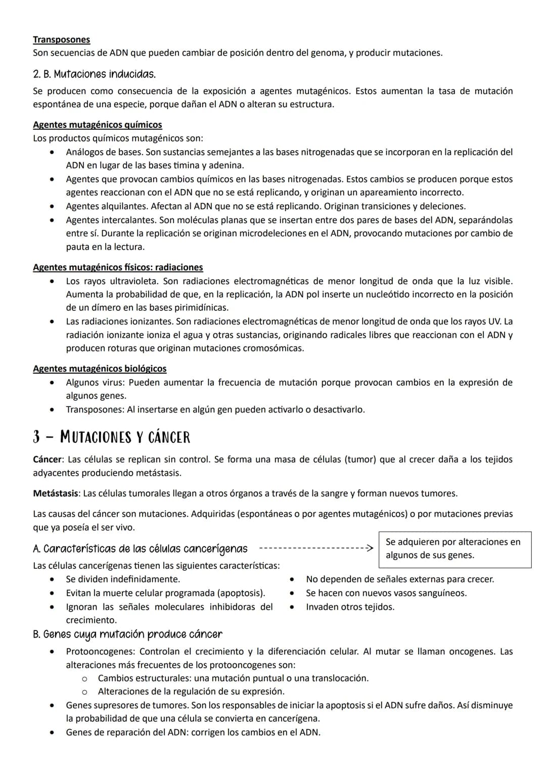 ●
●
1- MUTACIONES, CONCEPTO Y TIPOS.
Definición
Mutación es cualquier cambio en la secuencia de nucleótidos del ADN.
Según el tipo de herenc