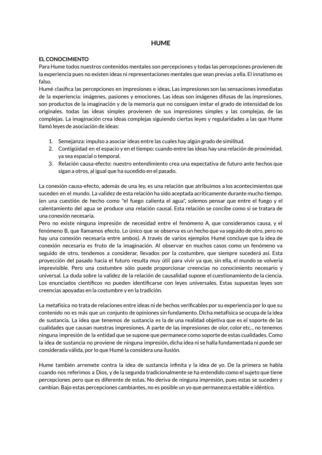 # HUME

EL CONOCIMIENTO

Para Hume todos nuestros contenidos mentales son percepciones y todas las percepciones provienen de
la experiencia 