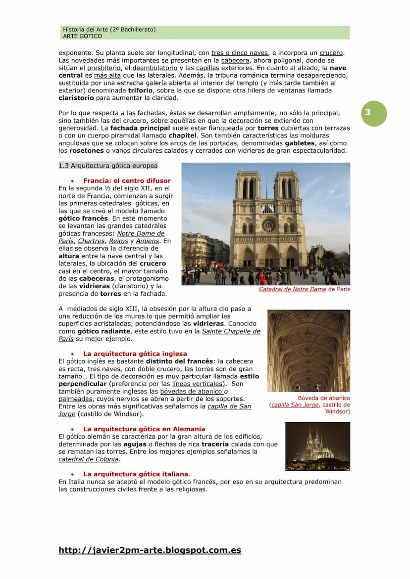 Historia del Arte (2º Bachillerato)
ARTE GÓTICO
Arte Gótico
Durante el siglo XII tuvo lugar un crecimiento notable de la población gracias a