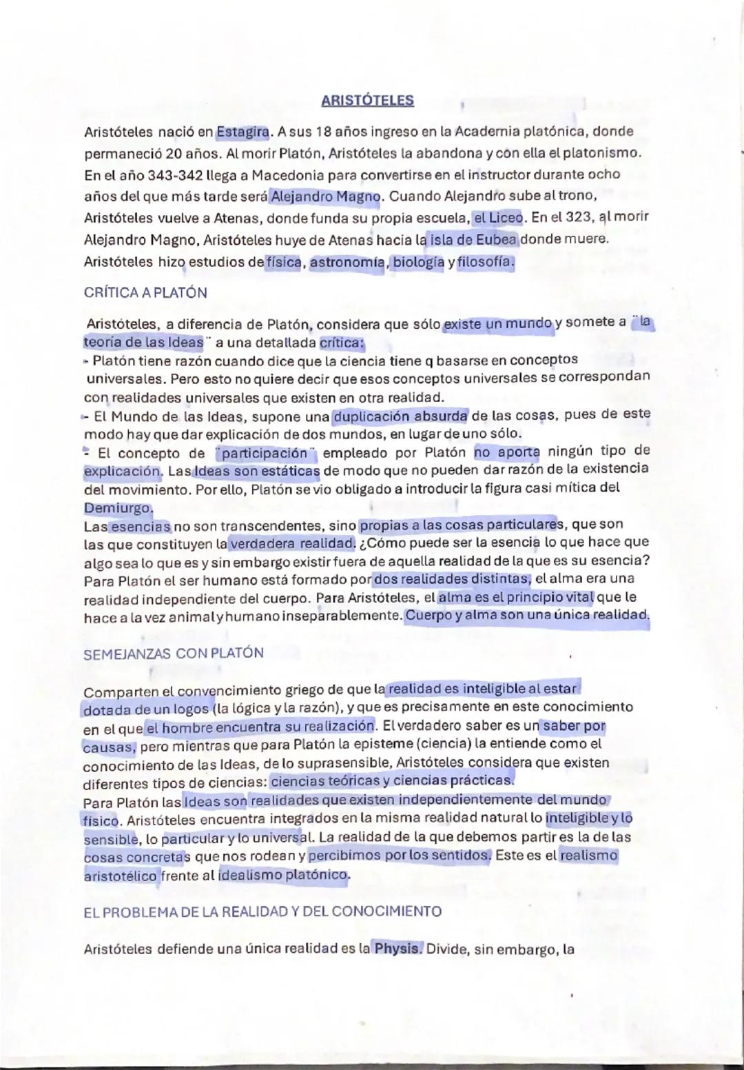 ARISTÓTELES
Aristóteles nació en Estagira. A sus 18 años ingreso en la Academia platónica, donde
permaneció 20 años. Al morir Platón, Aristó