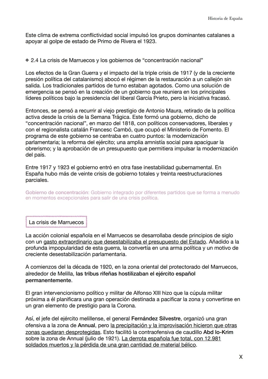Historia de España
Tema 8 - La crisis de la Restauración i la Dictadura de Primo de Rivera
En la historia de Europa y del mundo, la Gran Gue