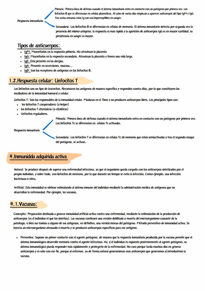 Inmunología
1.Sistema inmunitario e inmunidad
Concepto: Mecanismos de defensa de los seres vivos, que dan inmunidad, resistencia contra agre