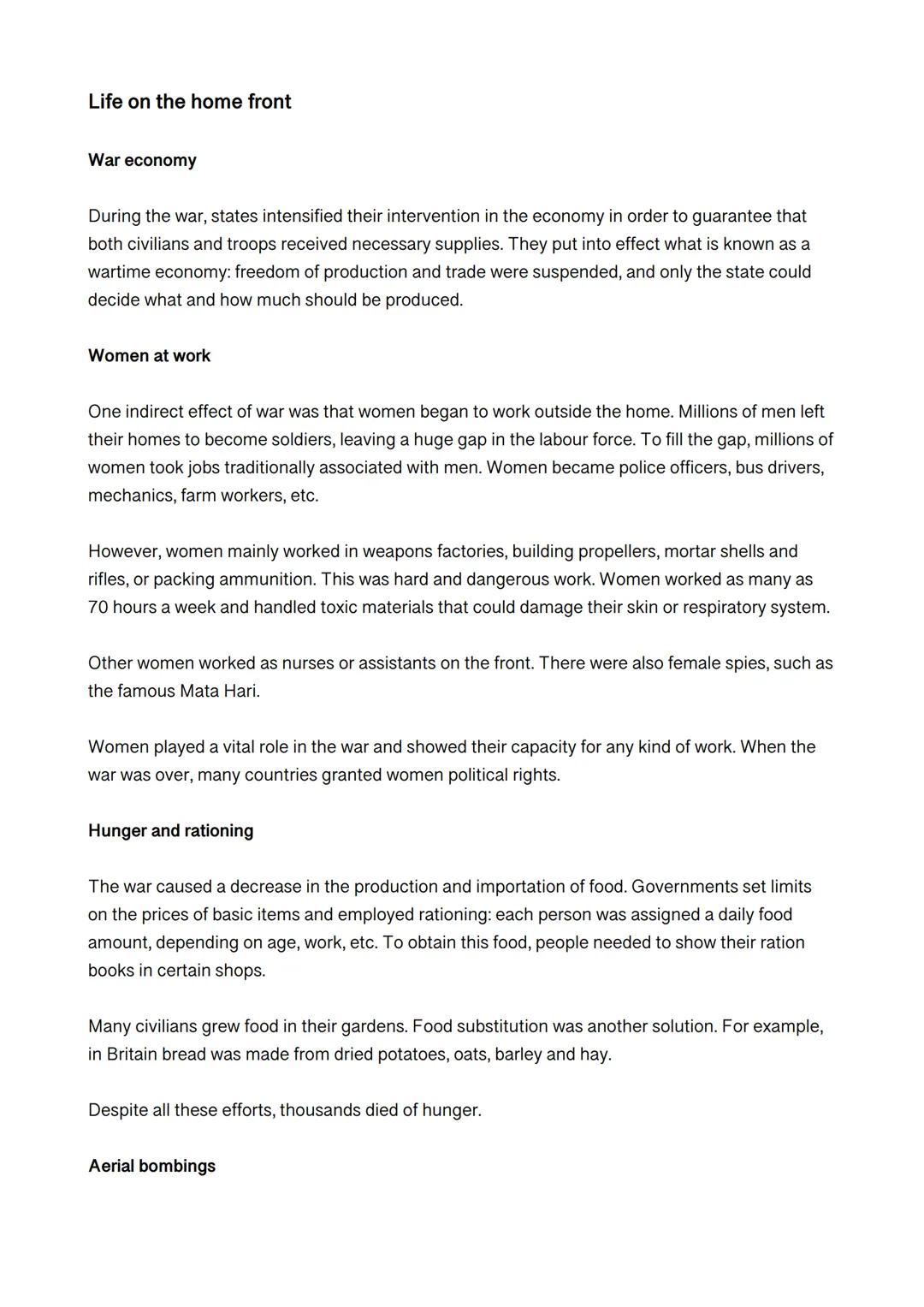# THE FIRST WORLD WAR
Causes of the war

In 1914, after a period of great economic prosperity, the First World War, then called the Great
Wa