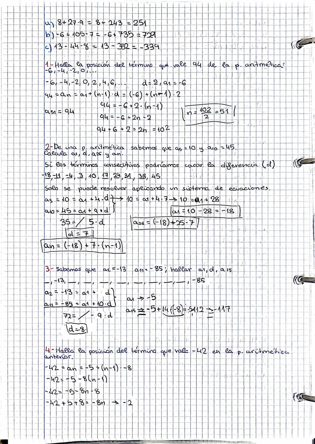 TEMA 6 SUCESIONES Y PROGRESIONES
1- Sucesion: Una sucesión es un conjunto de números ordenados.
Subindlice
as este elemento ocupa la 5ª posi