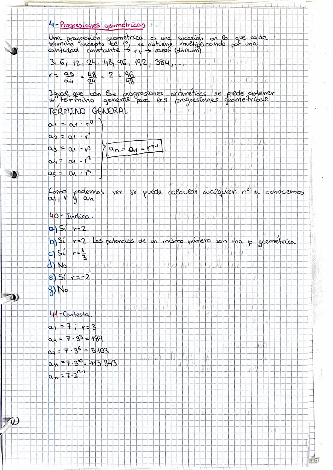 TEMA 6 SUCESIONES Y PROGRESIONES
1- Sucesion: Una sucesión es un conjunto de números ordenados.
Subindlice
as este elemento ocupa la 5ª posi