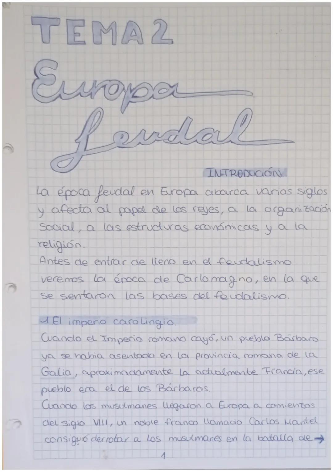 TEMA 2
Europa
Rendal
INTRODUCIÓN
La época feudal en Europa abarca varios siglos
y afecta al papel de los reyes, a la organización
Social, a 