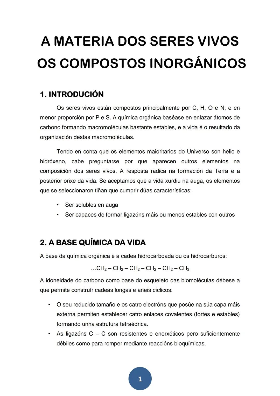 Bioelementos y Biomoléculas: Resumen ABaU