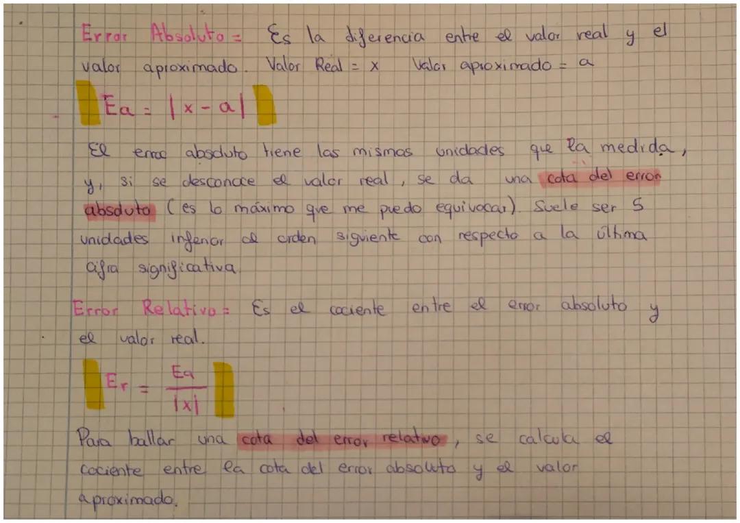 Error Absoluto y Error Relativo