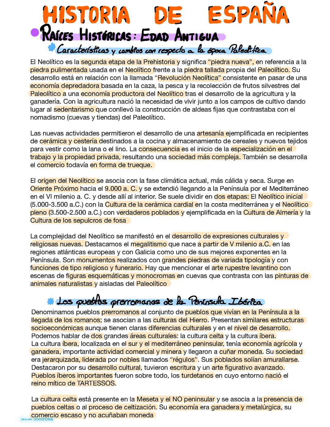 Apuntea historia de España 2 bach