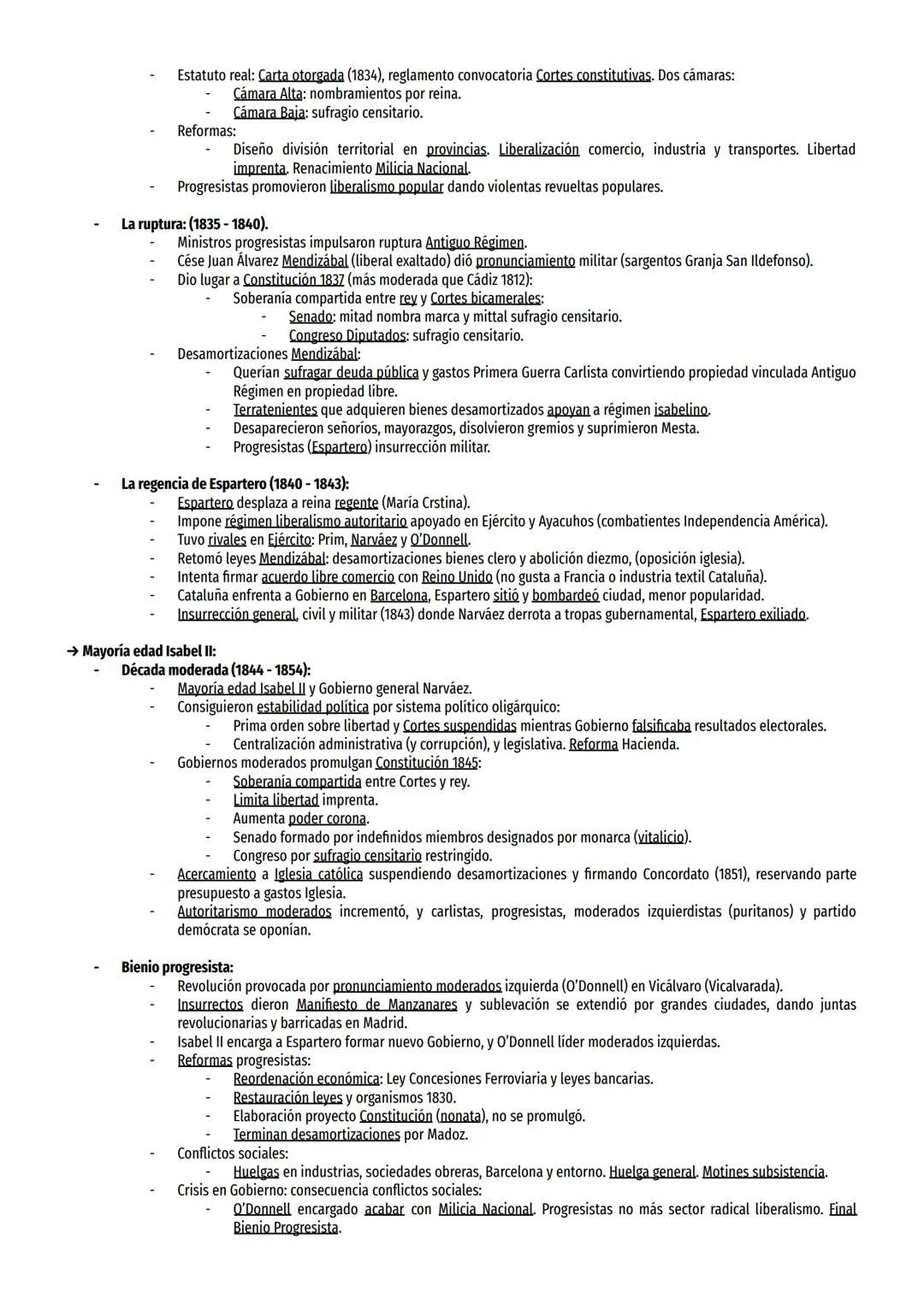 BLOQUE 6:
LA CONFLICTIVA CONSTRUCCIÓN DEL ESTADO LIBERAL (1833-1874)
6.1 - El reinado de Isabel II (1833-1868): la primera guerra carlista. 