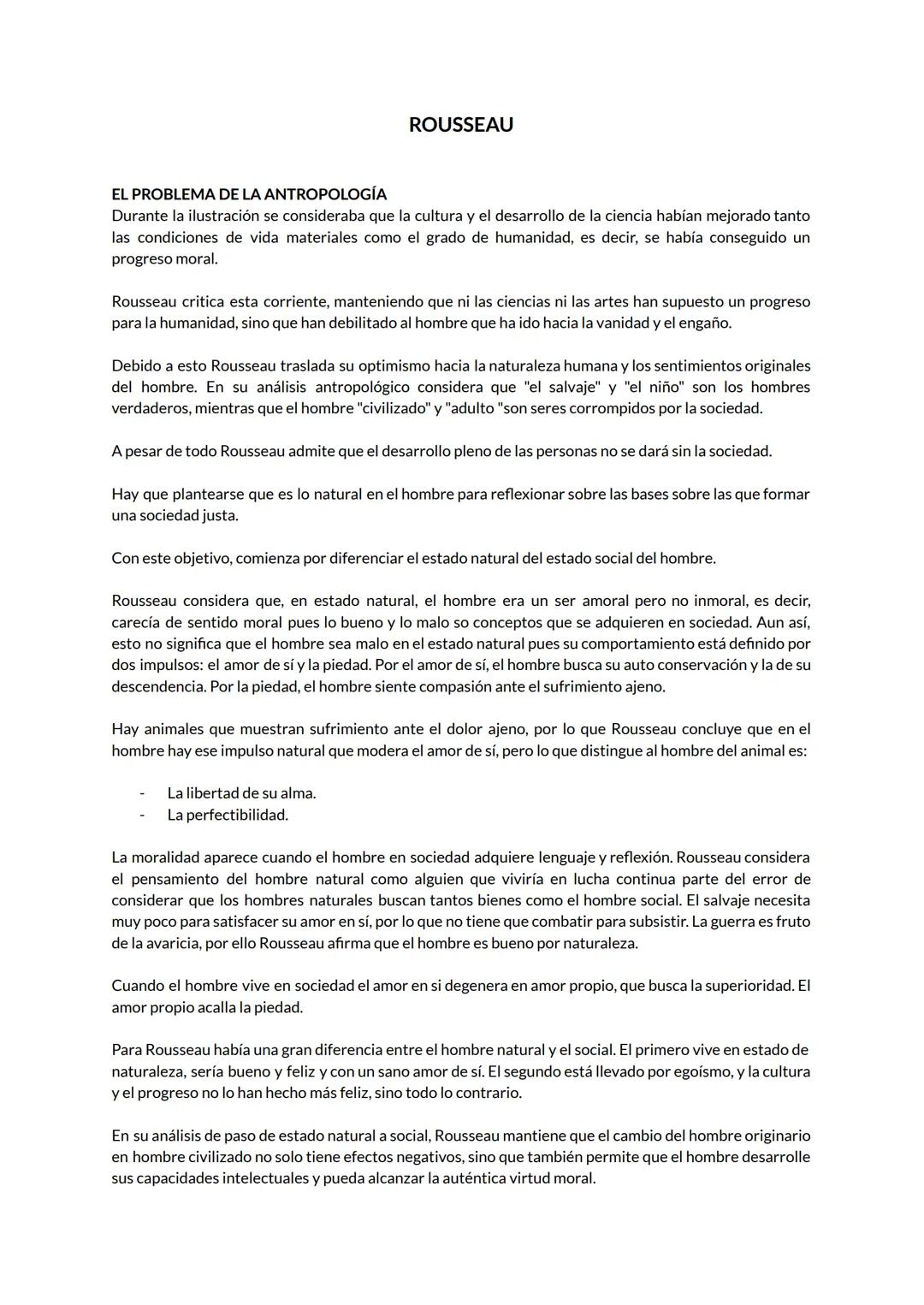 # ROUSSEAU

EL PROBLEMA DE LA ANTROPOLOGÍA
Durante la ilustración se consideraba que la cultura y el desarrollo de la ciencia habían mejorad