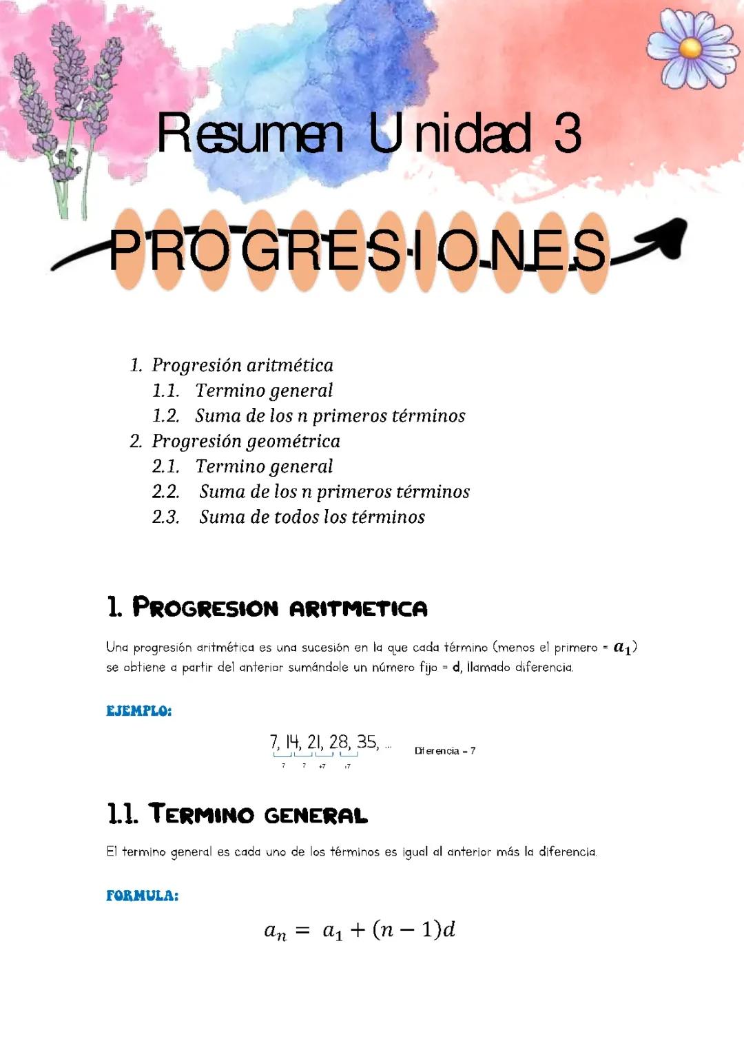 Aprende el Término General de una Sucesión y Progresiones Aritméticas y Geométricas