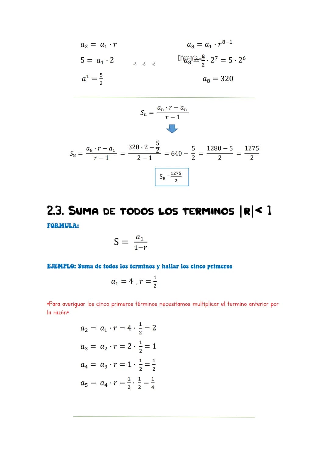 
<h2 id="progresinaritmtica">Progresión Aritmética</h2>
<p>Una progresión aritmética es una sucesión en la que cada término (menos el primer