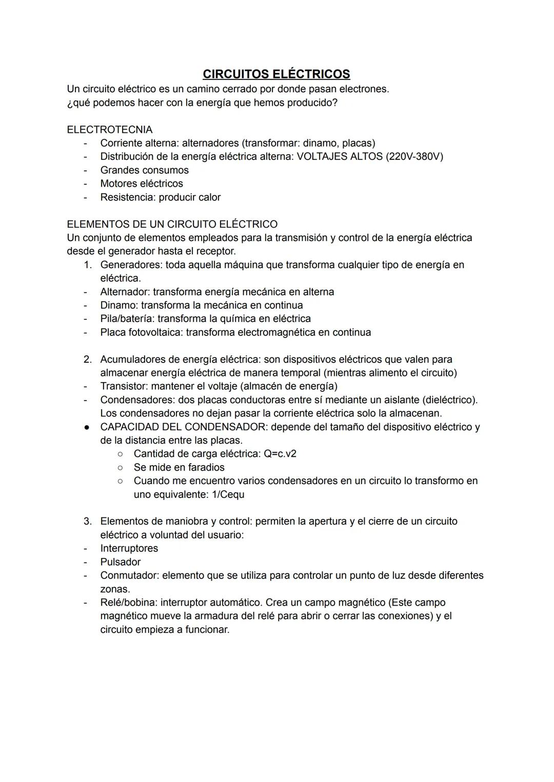 CIRCUITOS ELÉCTRICOS
Un circuito eléctrico es un camino cerrado por donde pasan electrones.
¿qué podemos hacer con la energía que hemos prod