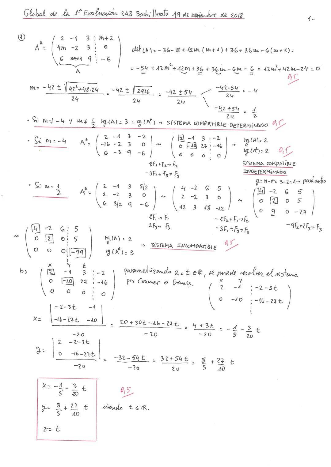 Examen global.1ª evaluación. 2AB de bachillerato. 19 de noviembre de 2018.
INSTRUCCIONES GENERALES Y VALORACIÓN
El alumno contestará a los c