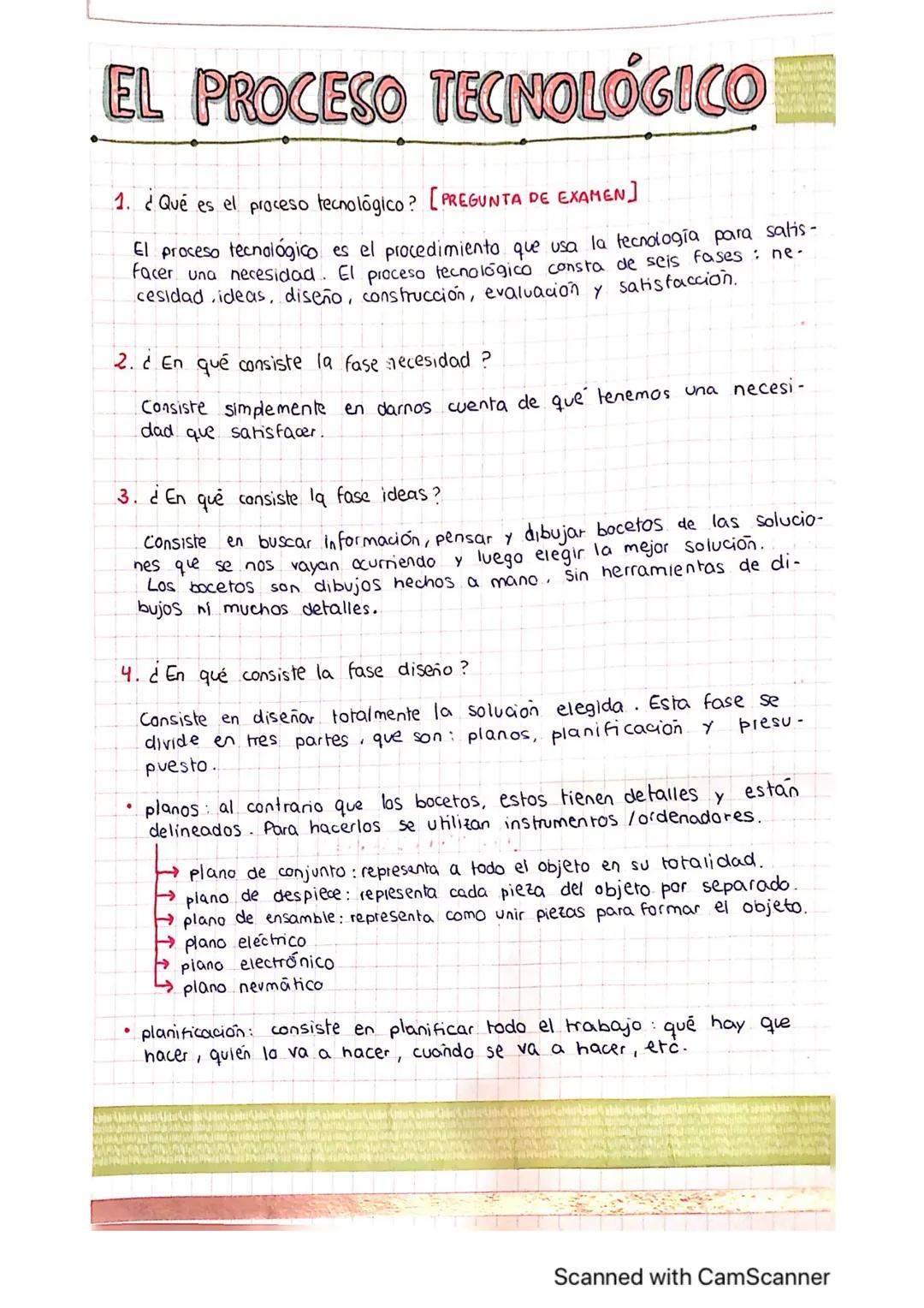 EL PROCESO TECNOLOGICO
T
1. ¿Qué es el proceso tecnológico? [PREGUNTA DE EXAMEN]
El proceso tecnológico es el procedimiento que usa la tecno