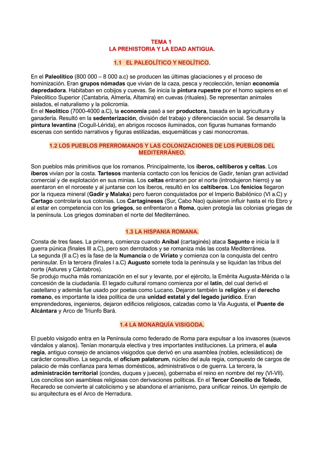 BLOQUE 1 LA PREHISTORIA Y LA EDAD ANTIGUA 