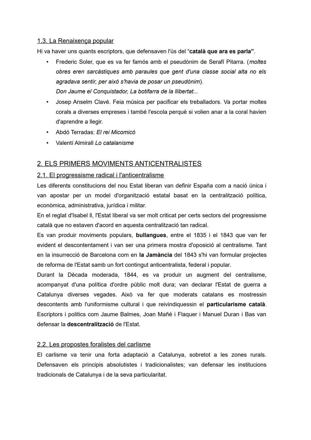 TEMA 8. ORÍGENS I CONSOLIDACIÓ DEL CATALANISME
(1833-1901)
1. FONAMENTS CULTURALS: LA RENAIXENÇA
La Renaixença va ser un moviment cultural i
