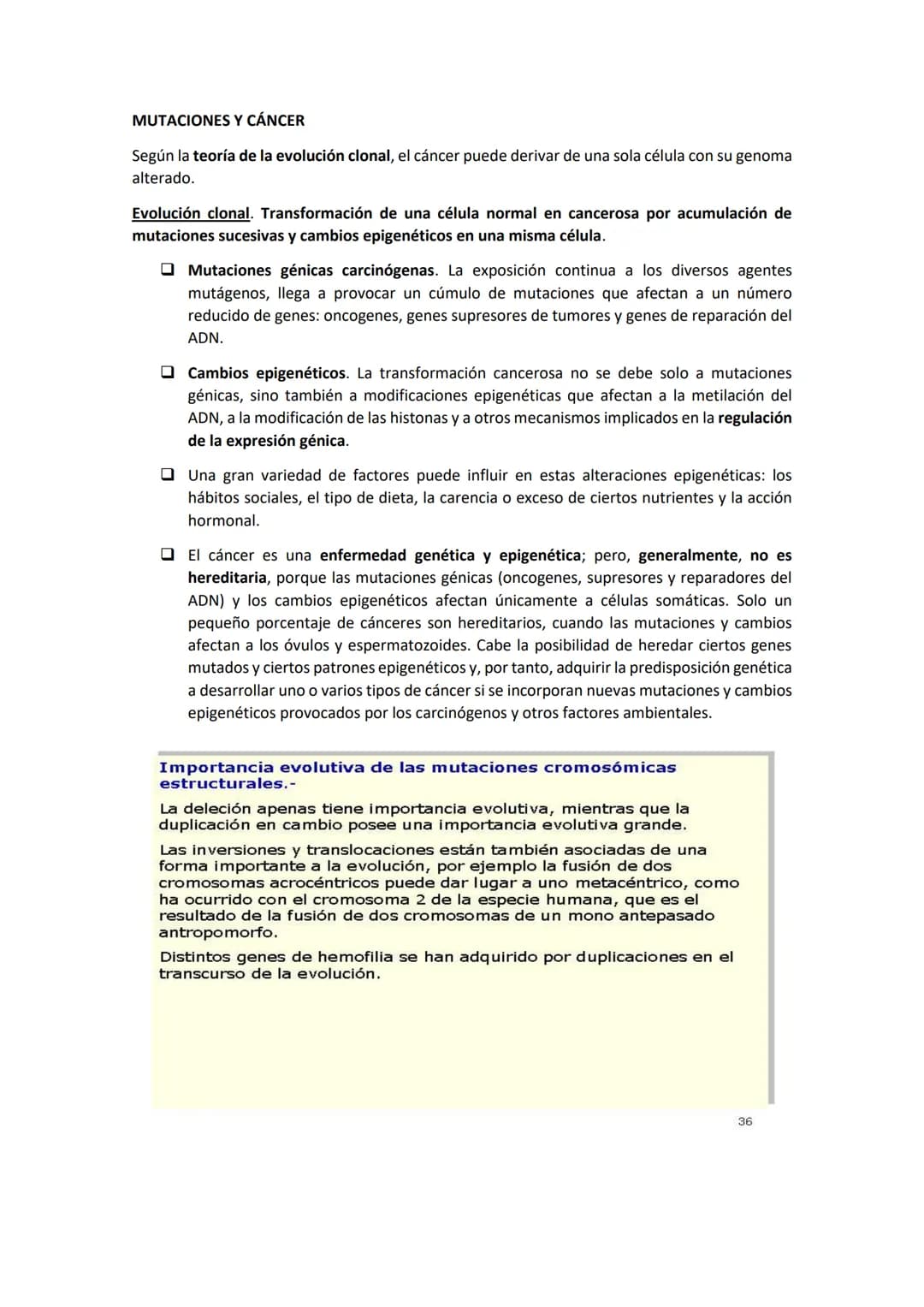 GENÉTICA DE POBLACIONES, MUTACIONES Y EVOLUCIÓN
MUTACIONES
CONCEPTO: Son cambios en la información hereditaria como consecuencia de
alteraci