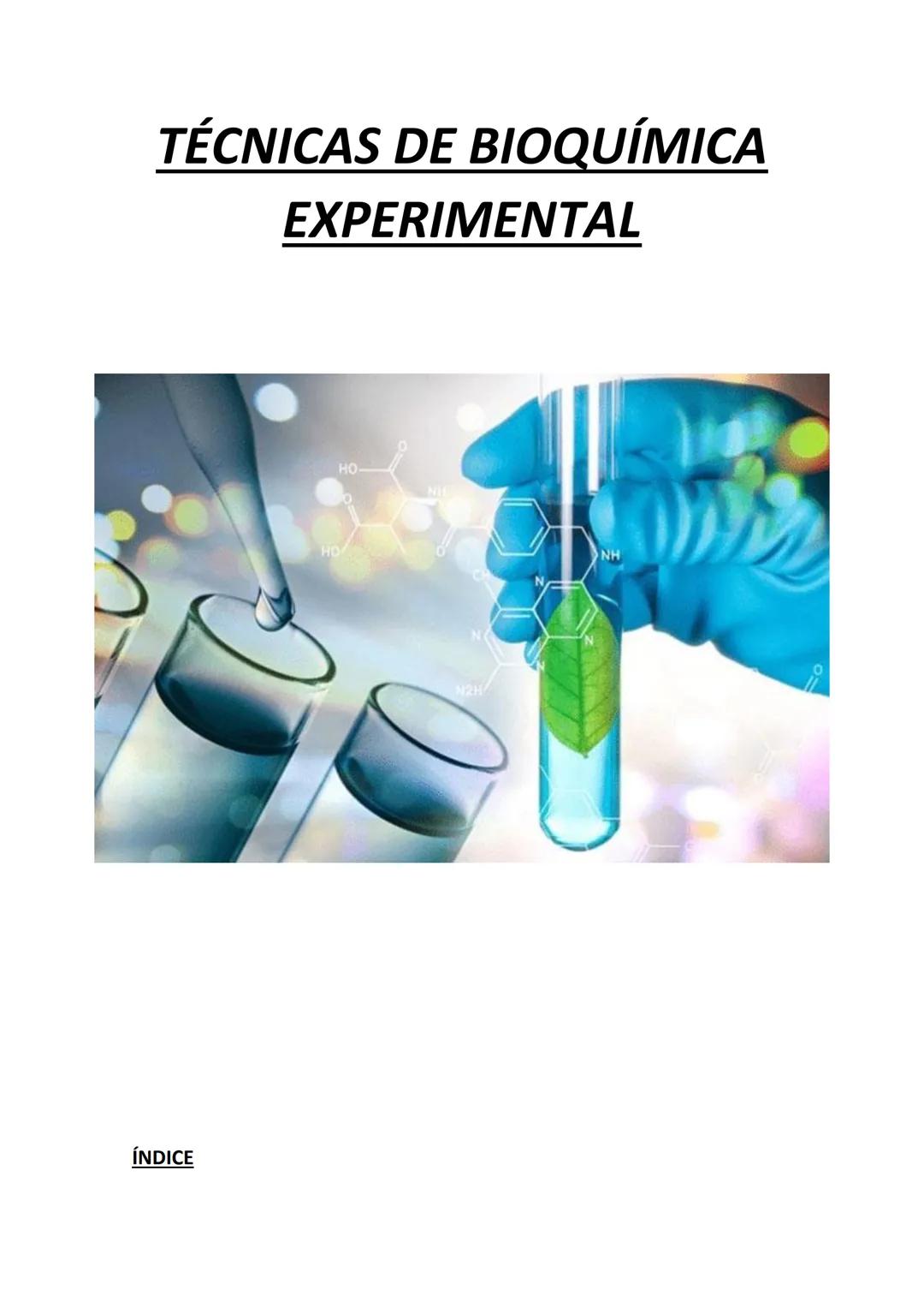 TÉCNICAS DE BIOQUÍMICA
EXPERIMENTAL
ÍNDICE
HO
HO
N2H
NH Técnicas de separación de biomoléculas..
Centrifugación...
Diálisis..
Cromatografía.