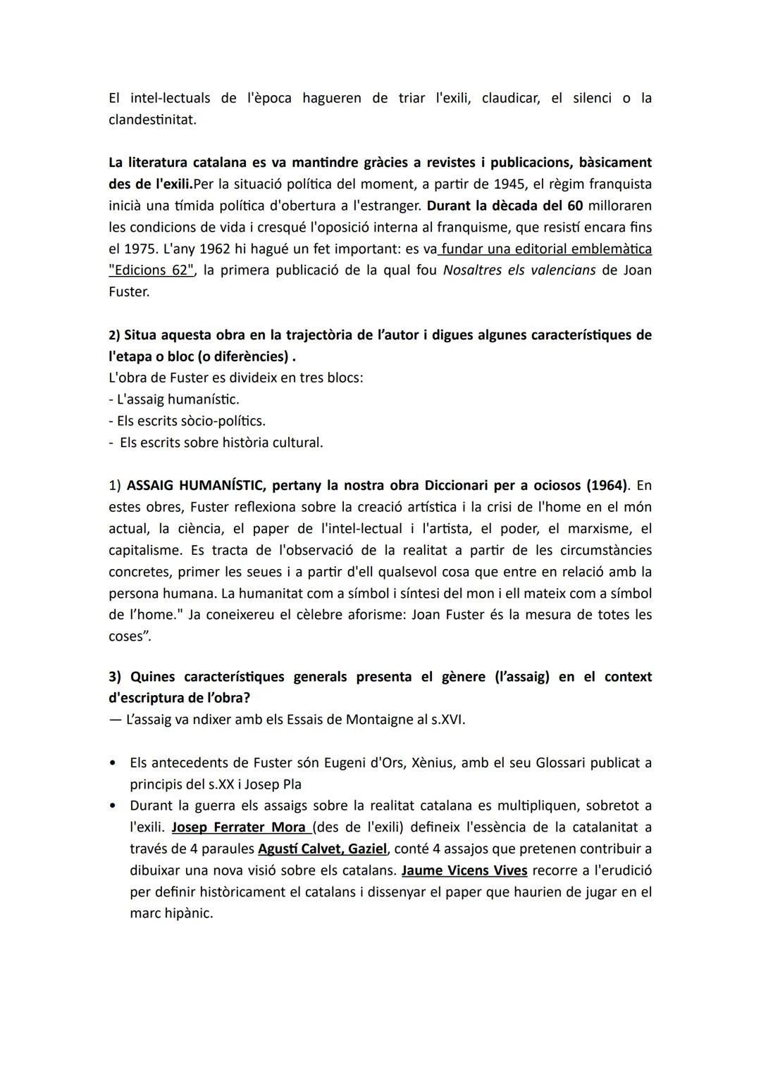 Lucía Escoín.

PREGUNTES DE DICCIONARI PER A OCIOSOS (JOAN FUSTER)

за) Respecte al contingut o a la temàtica.

1)identifica una de les idee
