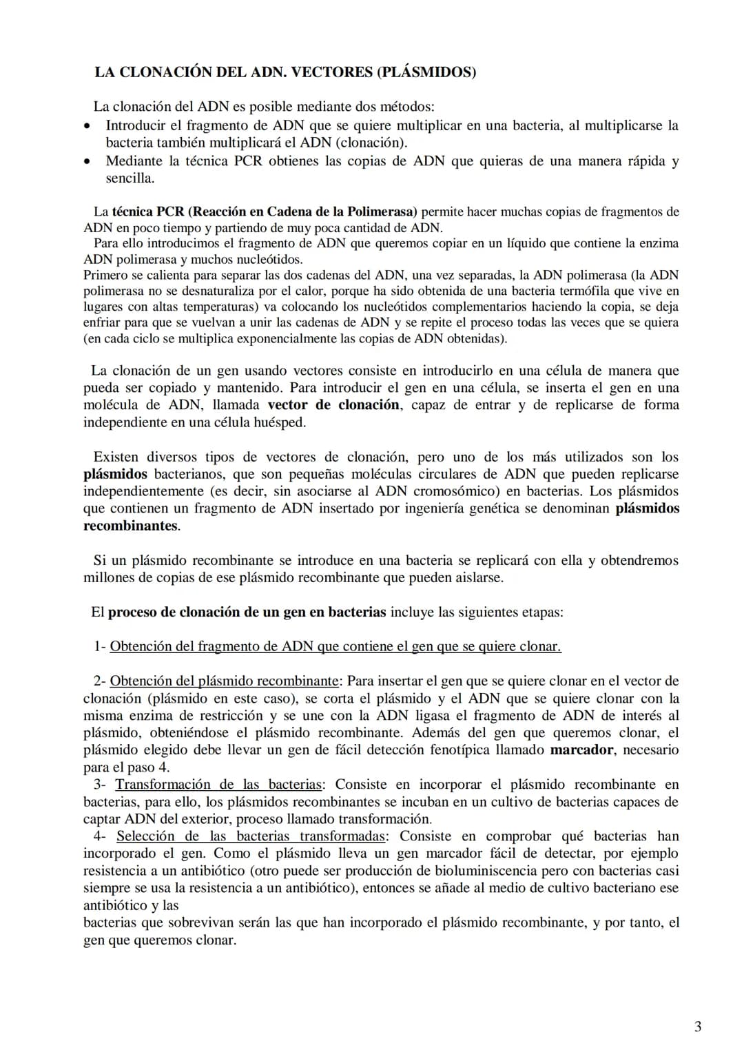 TEMA 9: BIOTECNOLOGÍA
- Concepto de biotecnología.
- Concepto de organismo transgénico (concepto de transgén).
- Construcción de un ADN reco