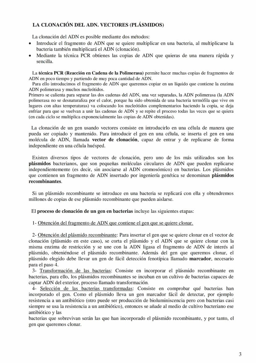 TEMA 9: BIOTECNOLOGÍA
- Concepto de biotecnología.
- Concepto de organismo transgénico (concepto de transgén).
- Construcción de un ADN reco