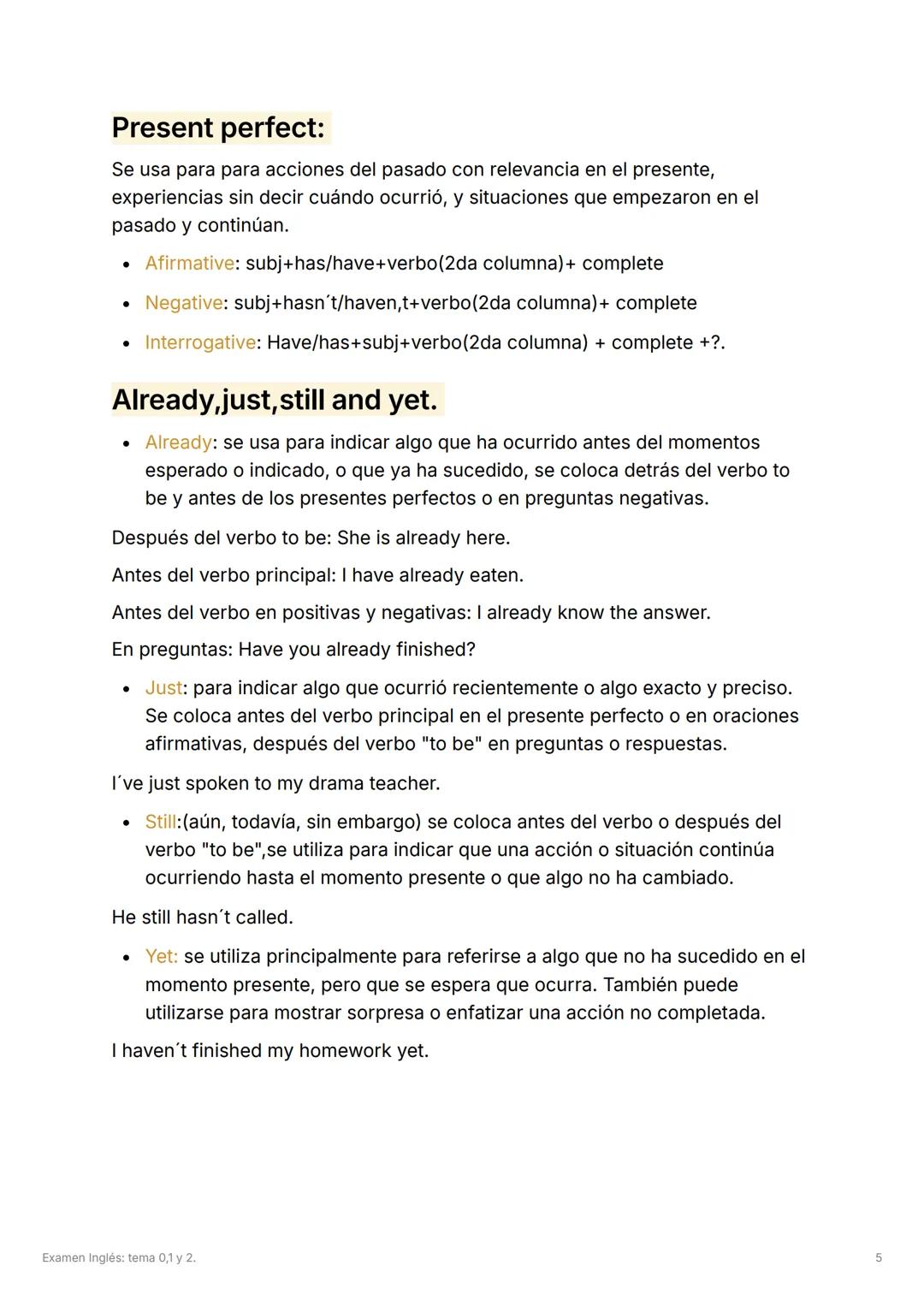 Examen Inglés: tema 0,1 y 2.
VOCABULARY
• Active: activo.
• Ambitious: ambicioso.
• Calm: calmado.
• Cheerful: alegre.
• Confident: confiado