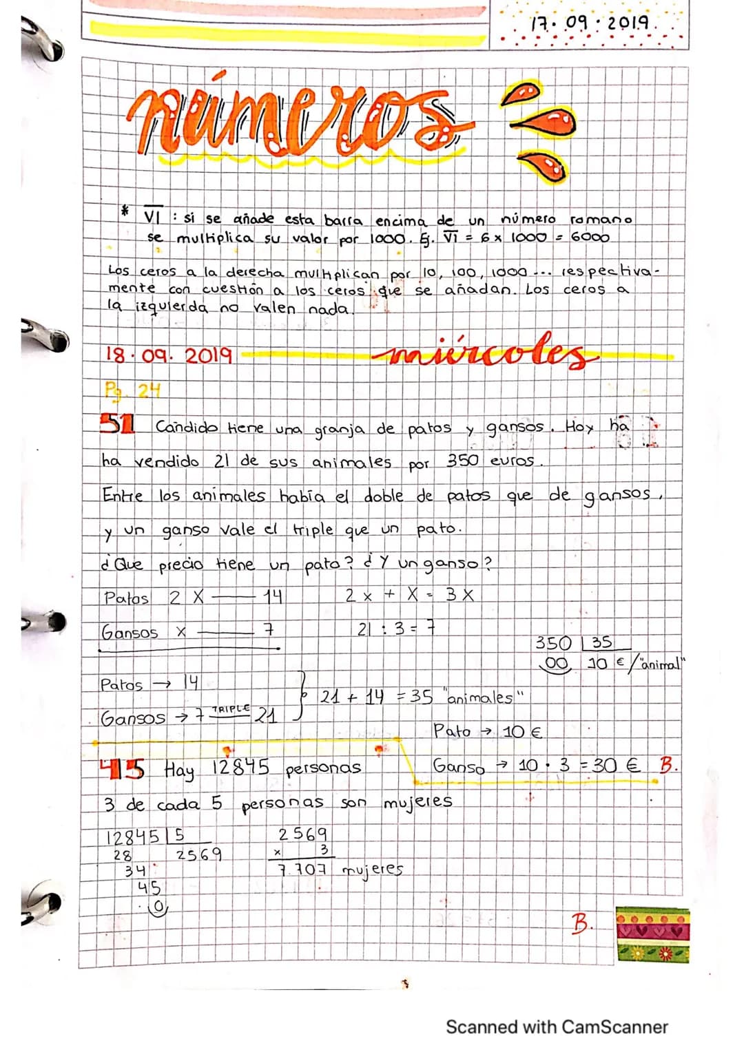 nameros
VI
si se añade esta barra encima de un
número romano
se multiplica su valor por 1000. 5. V₁ = 6 x 1000 = 6000
Los ceros a la derecha