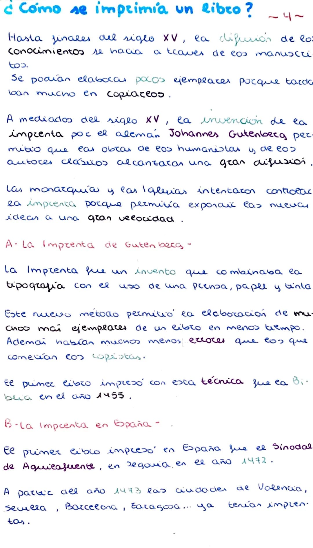 Como se imprimia un libro? -4~
Hasta finales del siglo XV, ea difusión de los
conocimientos se hacia
a traves de eos manuscri
too.
Se poaian