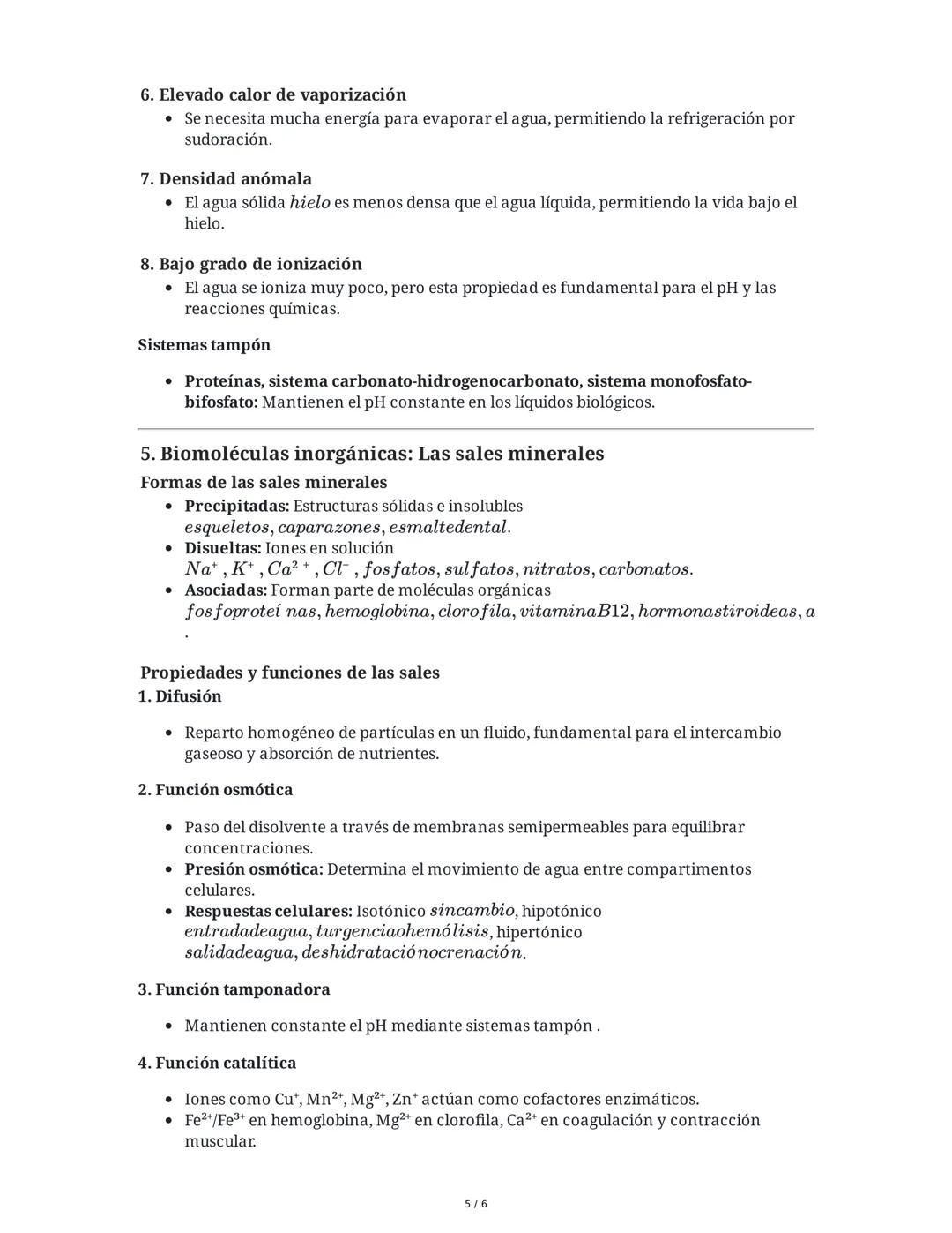 # Tema 1. Bioelementos y Biomoléculas: Agua y Sales Minerales
Bloque A. BIOQUÍMICA - 2º Bachillerato

1. Características de los seres vivos
