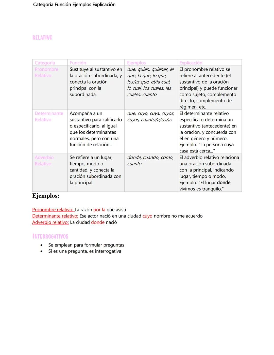 •
Clases transversales
Pueden funcionar como determinantes, pronombres y adverbios
ADJETIVOS DETERMINATIVOS
•
•
•
.
•
Son los adjetivos: Dif