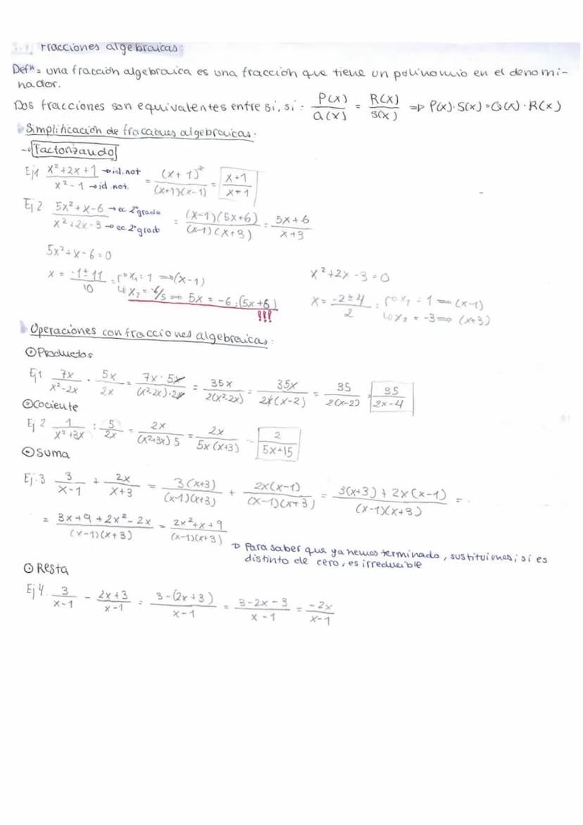 MATEMÁTICAS
1.POLINOMIOS Y FRACCIONES
ALGEBRAICAS
Polinomios
El valor numérico de un Polinomio P(x) en x=a se designa por P(a), el nº que re