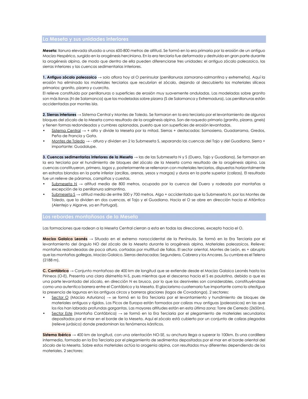 # TEMA 2. EL RELIEVE

1. INTRODUCCIÓN

El relieve de España es complejo, podemos encontrar cordilleras, mesetas, depresiones y formaciones v